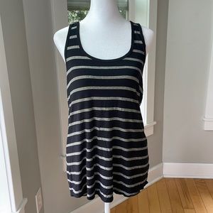 Mossimo Black and White Striped Loose Fit Racerback Tank Top Size Small